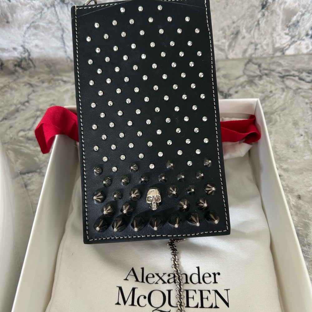 Alexander McQueen Black was phone bag case with studs